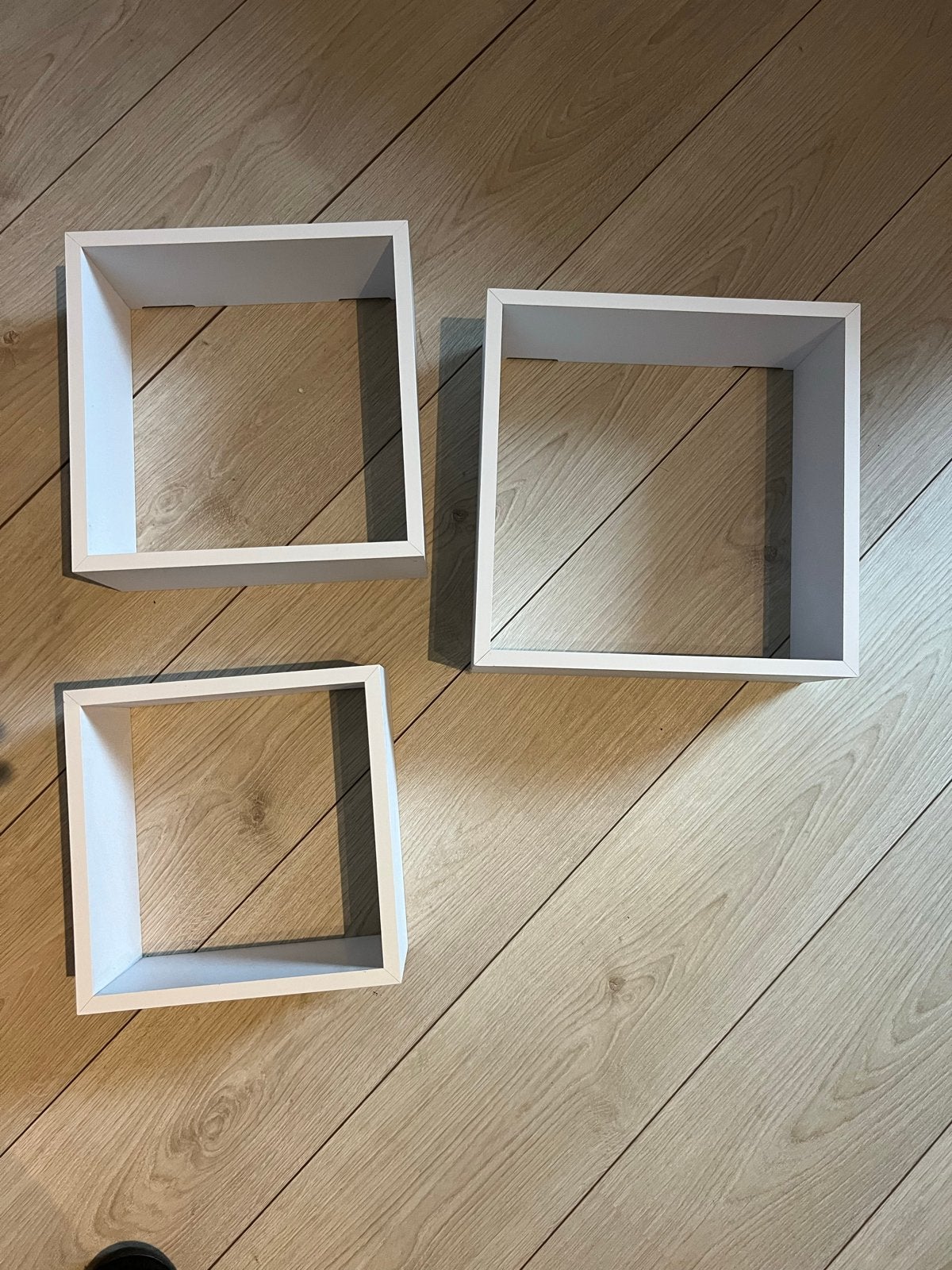 Set van 3 witte kubus wandplanken, Ophalen, Zo goed als nieuw