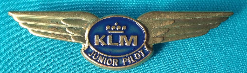 KLM JUNIOR PILOT WINGS LUCHTVAART INSIGNE UIT JAREN ‘70, Verzenden, Patch, Badge of Embleem