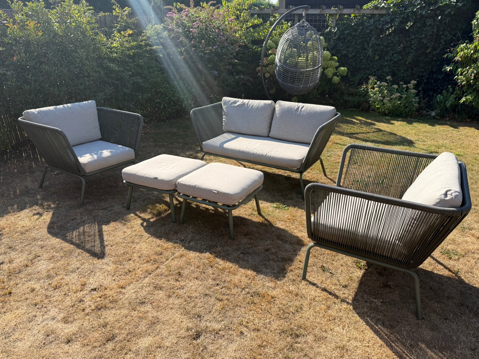 Tuin / loungeset goede staat., Ophalen, 4 zitplaatsen, Gebruikt, Aluminium