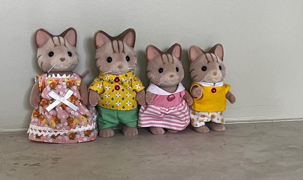 Sylvanian Families Familie Gestreepte kat (5180), Ophalen of Verzenden, Zo goed als nieuw