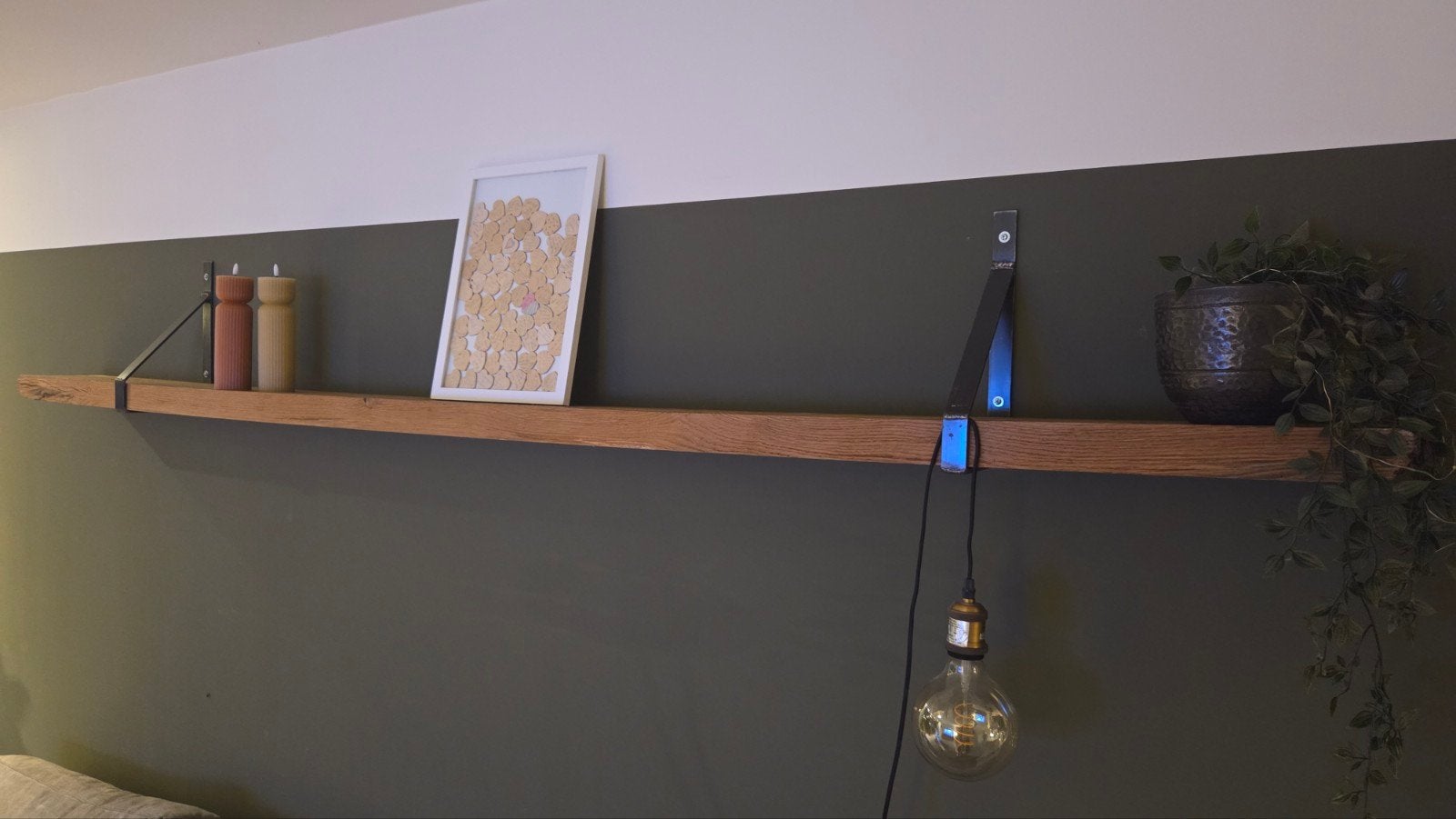 Robuste houten wandplank, Ophalen, Gebruikt