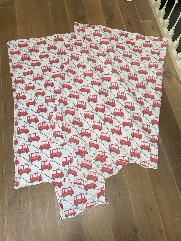 2 Dekbedovertrekken Brandweer thema 120x140cm met kussenslop, Gebruikt, Dekbedovertrek, Ophalen of Verzenden, Jongetje