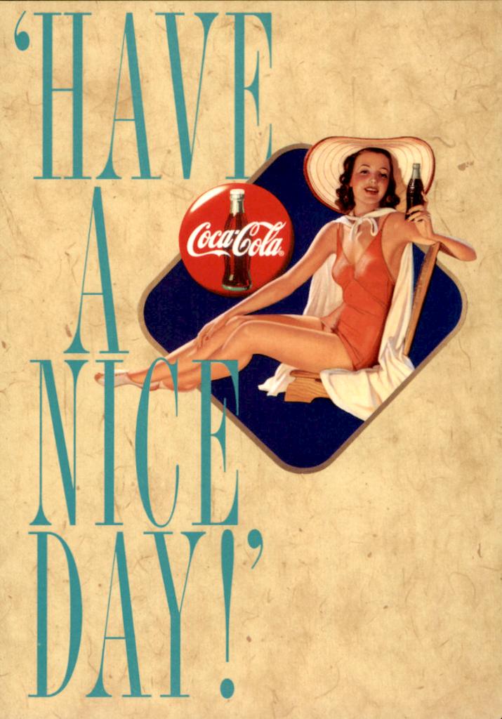 retro kaart, Coca cola, have a nice day!, Verzenden, Nieuw, Overige typen