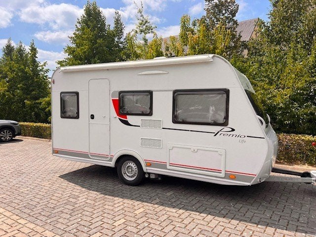 Burstner Premio Life 430 met mover, voortent en zakluifel, Caravans en Kamperen, Caravans, Kachel, Treinzit, 750 - 1000 kg, Particulier