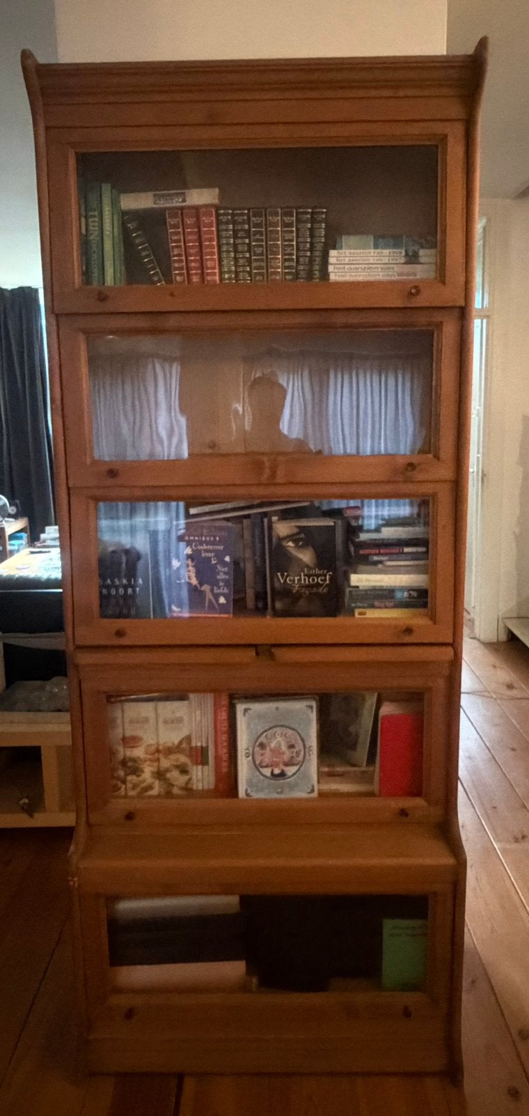 Houten Vitrinekasten / boekenkast, Ophalen, 200 cm of meer, 50 tot 100 cm, Zo goed als nieuw