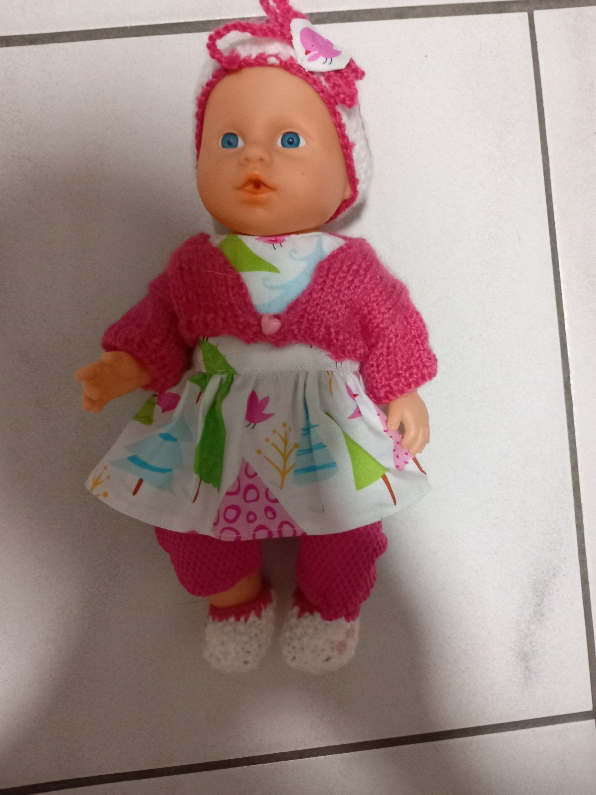Zelfgemaakte poppenkleertjes voor pop 32 cm 5 delig., Ophalen of Verzenden, Nieuw, Babypop