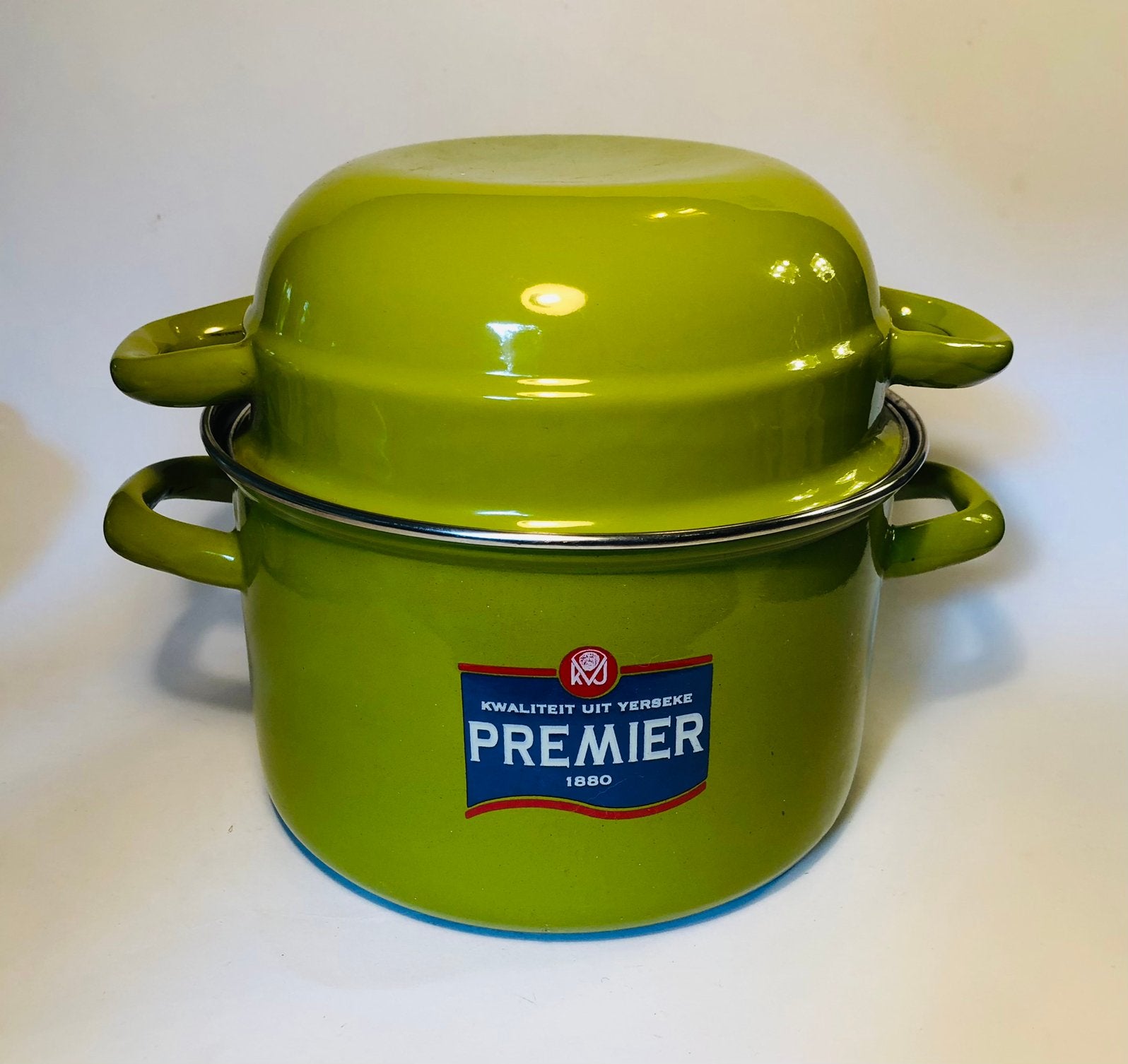 Groene Premier mosselpan van geëmailleerd staal, Ophalen of Verzenden