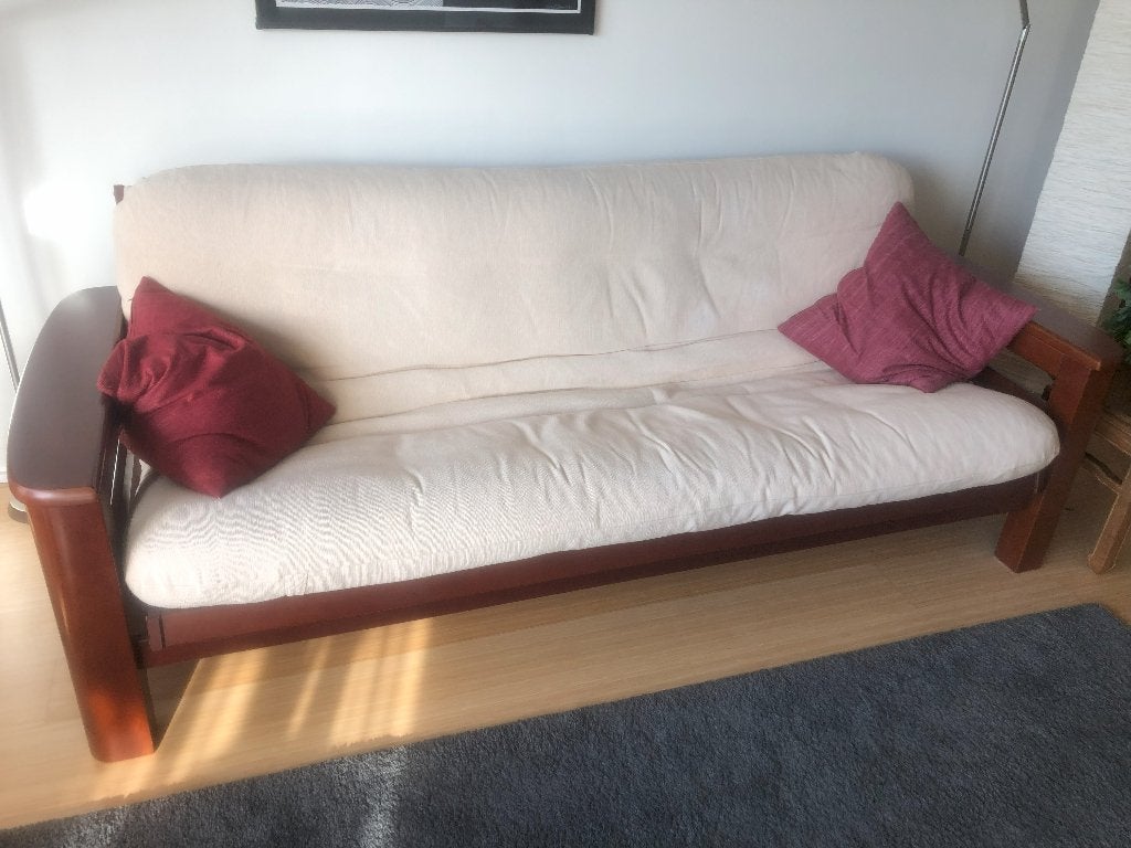 Slaapbank met Futon, Ophalen, Gebruikt, Tweepersoons, 75 tot 100 cm