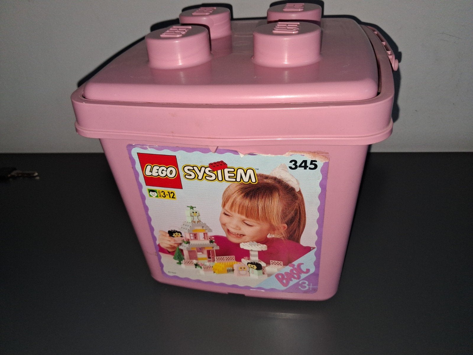 Lego System Basic 345 1993 Roze Opbergdoos vintage, Ophalen of Verzenden, Gebruikt, Overige typen, Lego