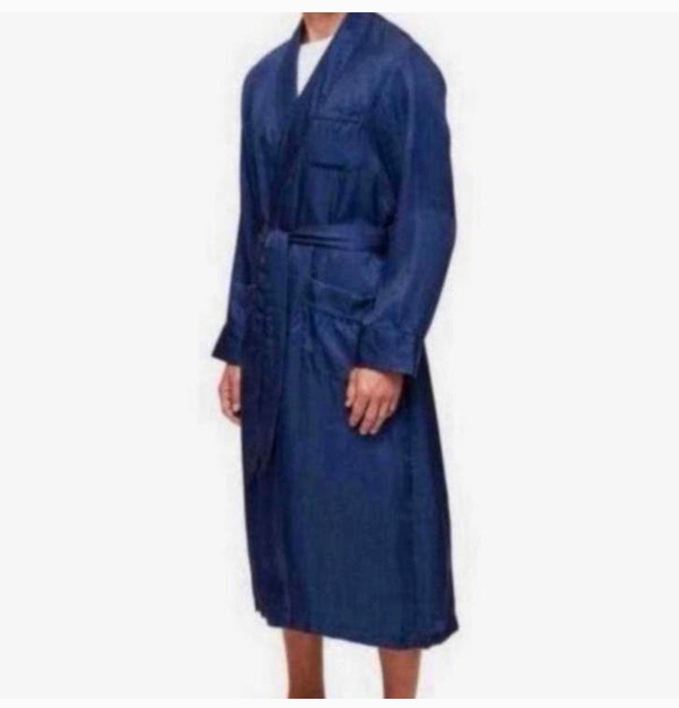 Derek Rose Luxe Badjas Dressing Gown Woburn Silk Satin Navy, Kleding | Heren, Blauw, Ophalen of Verzenden, H, H
