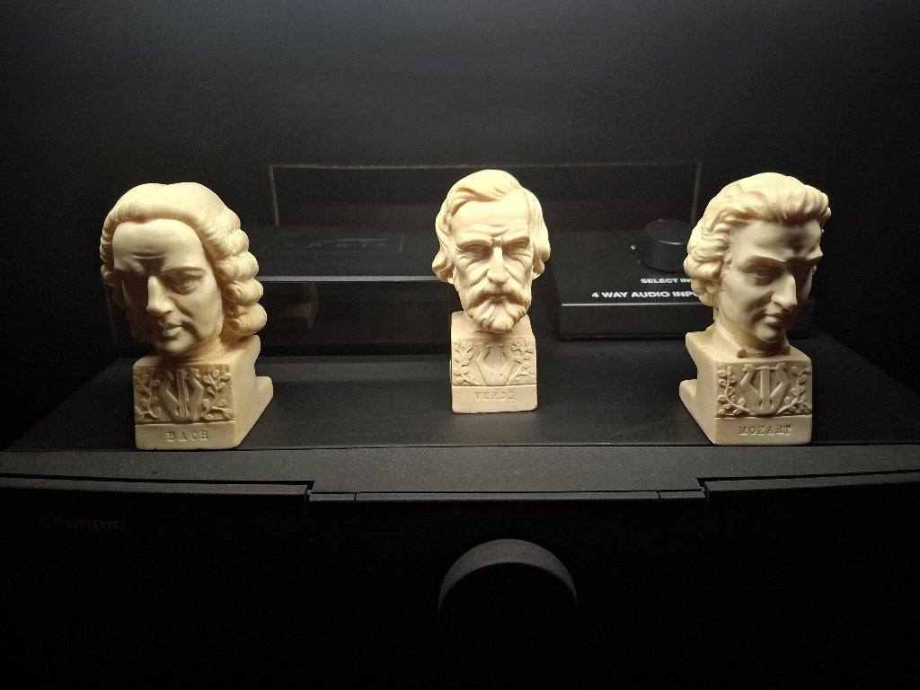 Componisten Beeldjes A. Santini Verdi Mozart Bach, Ophalen of Verzenden, Zo goed als nieuw, Mens
