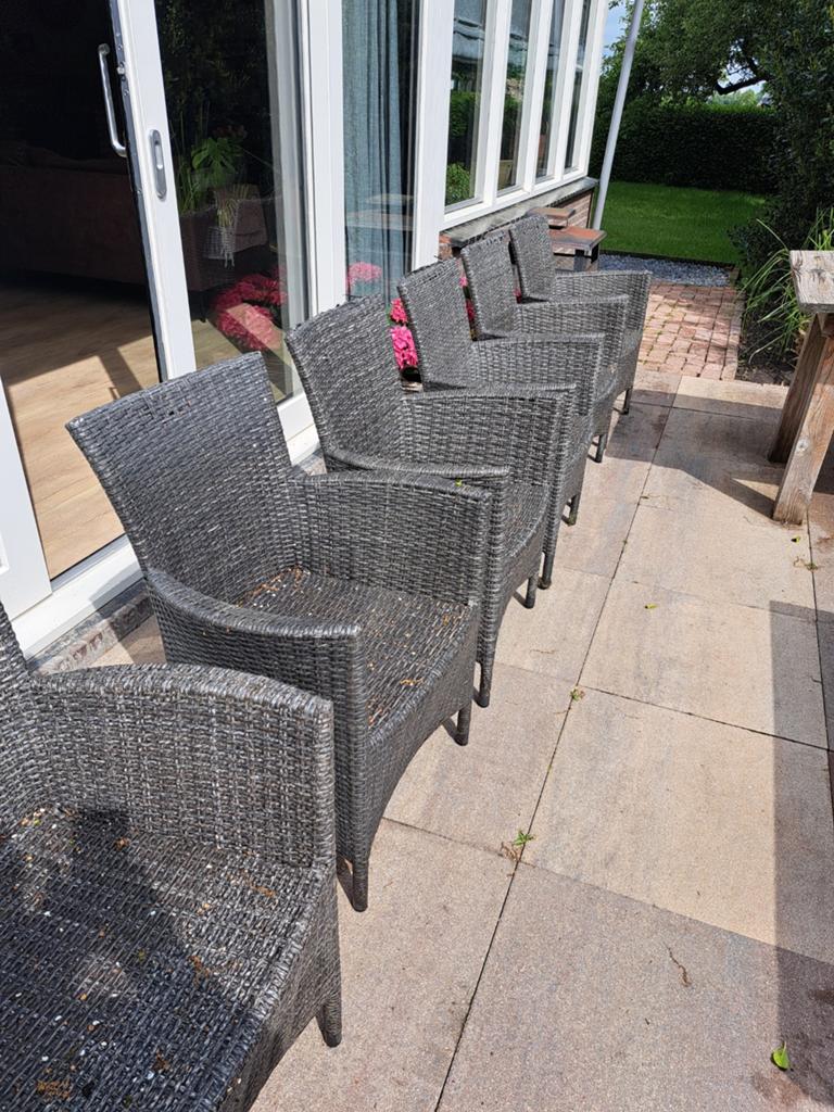 6 tuinstoelen, Tuin en Terras, Tuinsets en Loungesets, Ophalen, Gebruikt, Kunststof