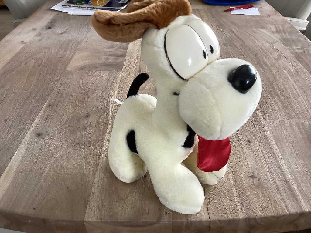 Knuffel Odie, vintage. Hondje van Garfield., Ophalen of Verzenden, Zo goed als nieuw