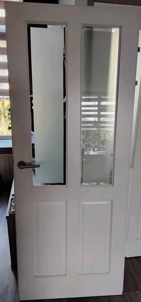 Opdekdeur met glas, Ophalen, Gebruikt, Binnendeur, Glas
