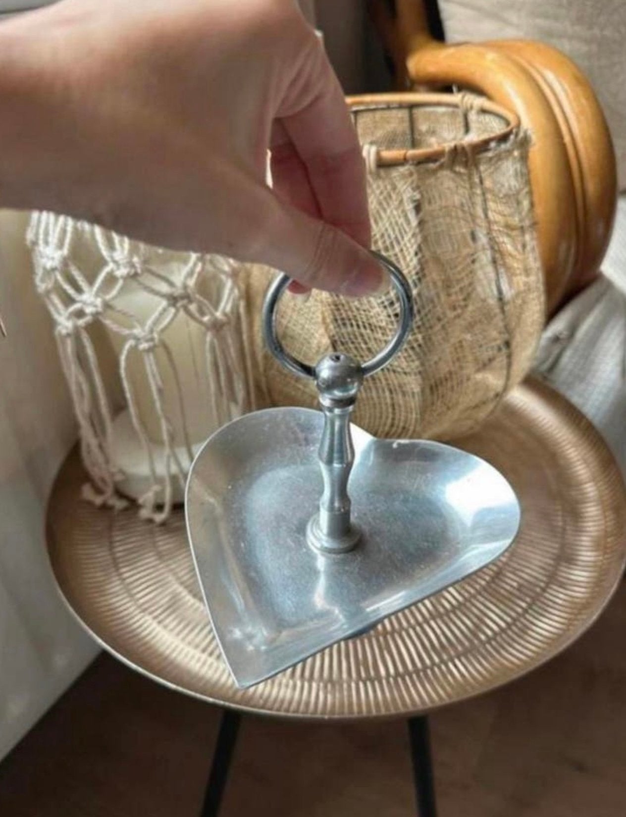Kleine etagère in vorm van een hart - riverdale - zilver, Ophalen of Verzenden, Zo goed als nieuw