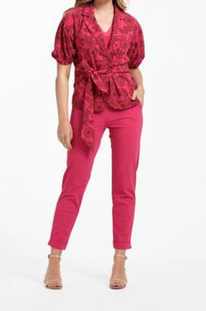Fuchsia travelstof broek Studio Anneloes XS 34, Kleding | Dames, Studio Anneloes, Ophalen of Verzenden, Zo goed als nieuw, Roze