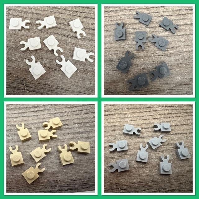 lego 8x 1x1 plaatjes, klemmetjes in 4 kleuren 0.55/setje, Ophalen of Verzenden, Nieuw, Accessoire, Lego