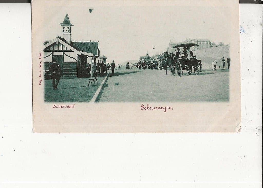 Scheveningen Boulevard met koetsen NJ Boon 1899, Ophalen of Verzenden, Voor 1920, Ongelopen, Zuid-Holland