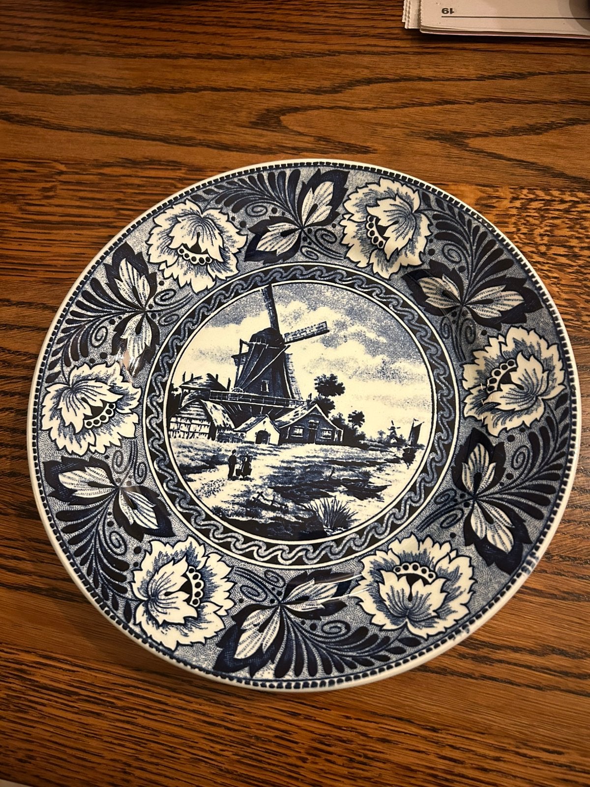 Vintage blauw-wit bord Royal Sfinx Maastricht, Ophalen of Verzenden