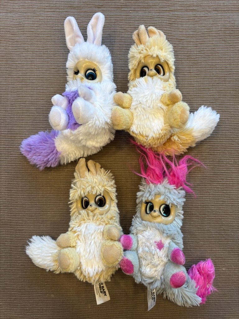 Set van 4 bush baby knuffels eekhoorn konijn!, Overige merken, Overige karakters, Konijn, Ophalen of Verzenden