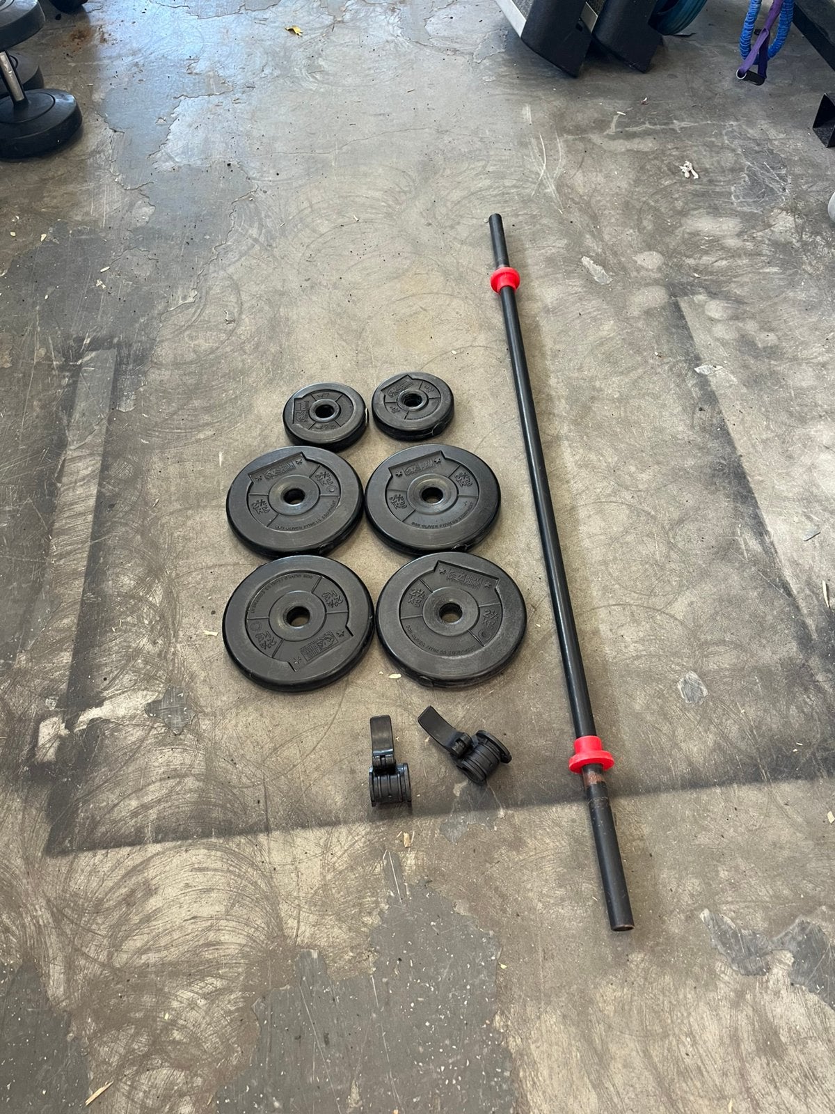 Les mills bodypump set halter met schijven, Sport en Fitness, Gebruikt, Body pump, Les mills, Halterset
