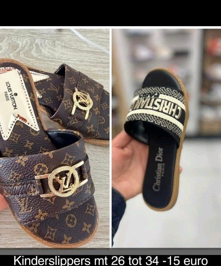Kinderslippers Louis Vuitton & Christian Dior (mt 26-34), Ophalen of Verzenden, Meisje