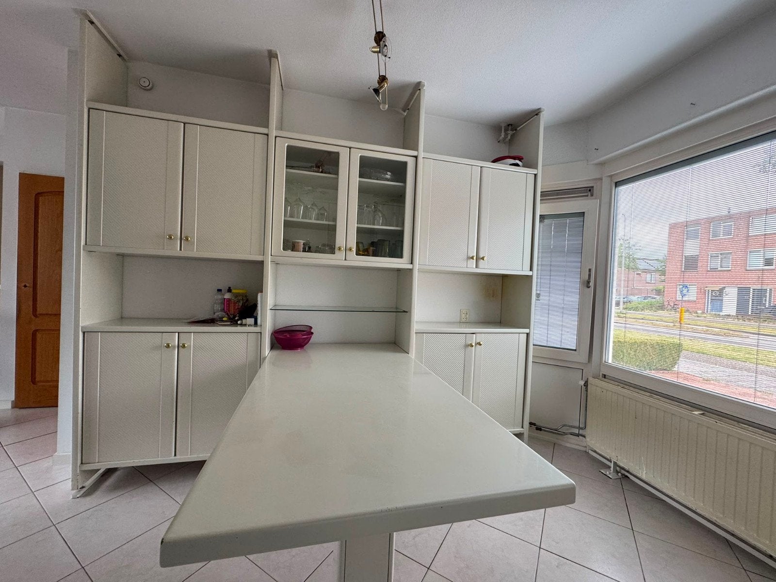 Complete keuken met Corian werkblad en Miele/Bosch apparatuu, Huis en Inrichting, Ophalen, Gebruikt, Wit, Graniet of Steen