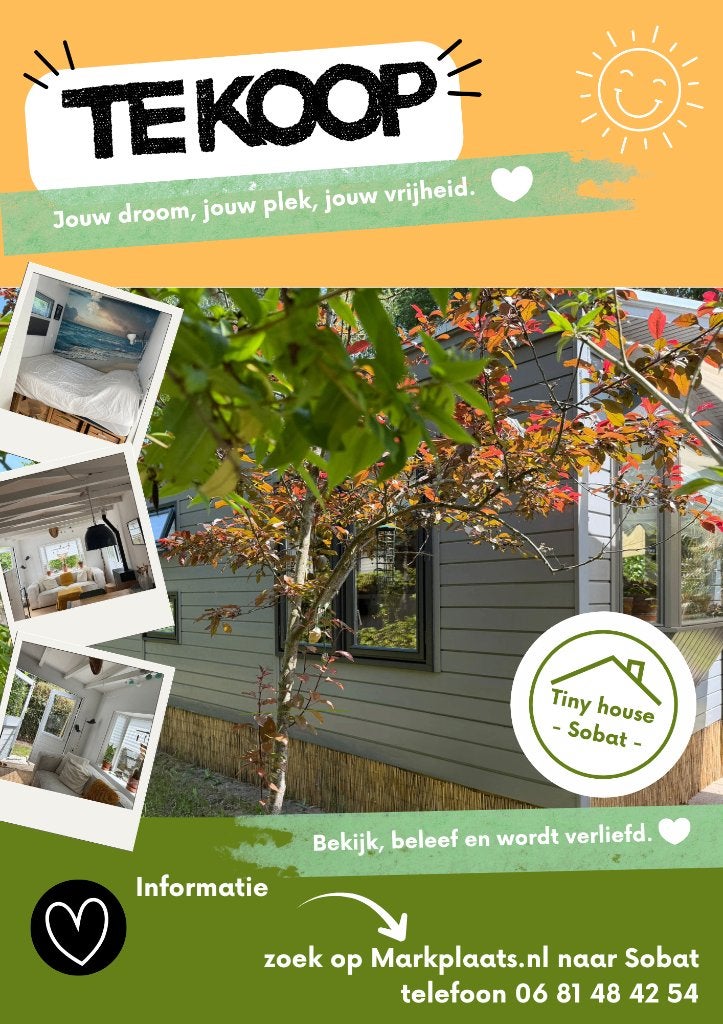 Tiny house Sobat, Overige soorten, Verkoop zonder makelaar, Groningen, 1 slaapkamers