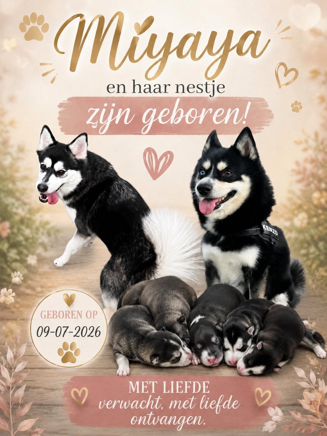 Pomsky pups, Dieren en Toebehoren, Poolhond, Meerdere, Meerdere dieren, Nederland