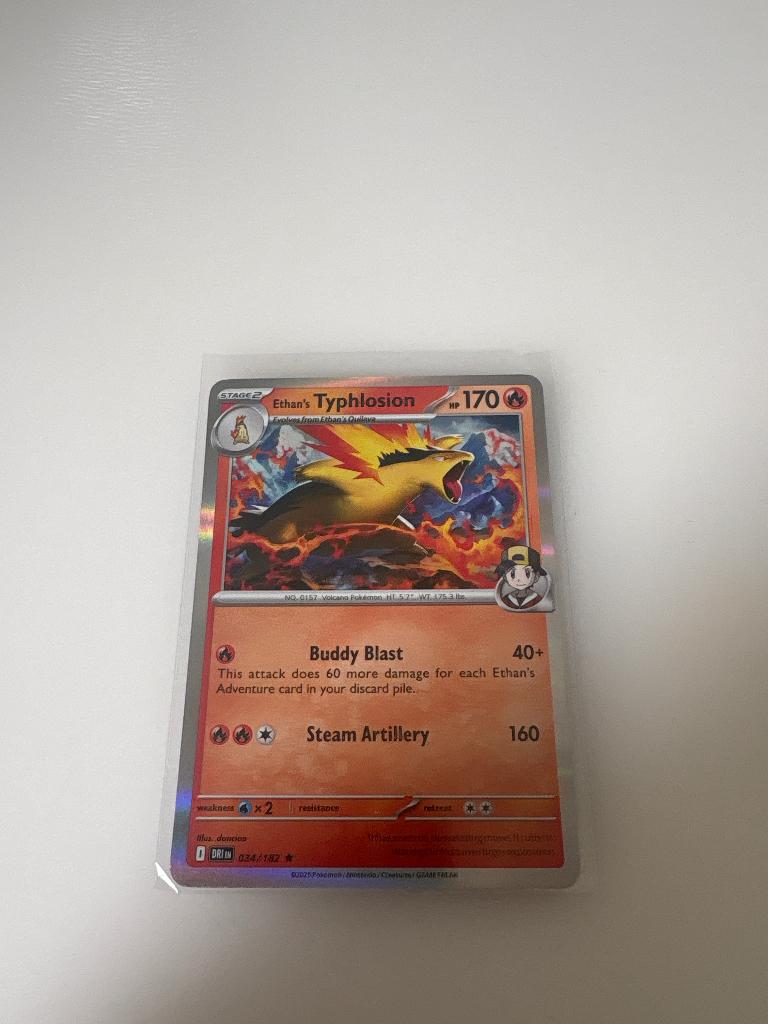 Ethan’s Typhlosion Destined Rivals, Ophalen of Verzenden, Zo goed als nieuw, Losse kaart, Foil