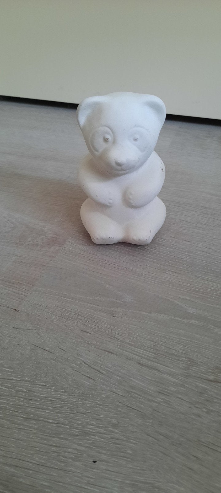Zwaar stenen beertje - Decoratie voor binnen/buiten, Ophalen of Verzenden, Gebruikt, Wit, Steen/keramiek