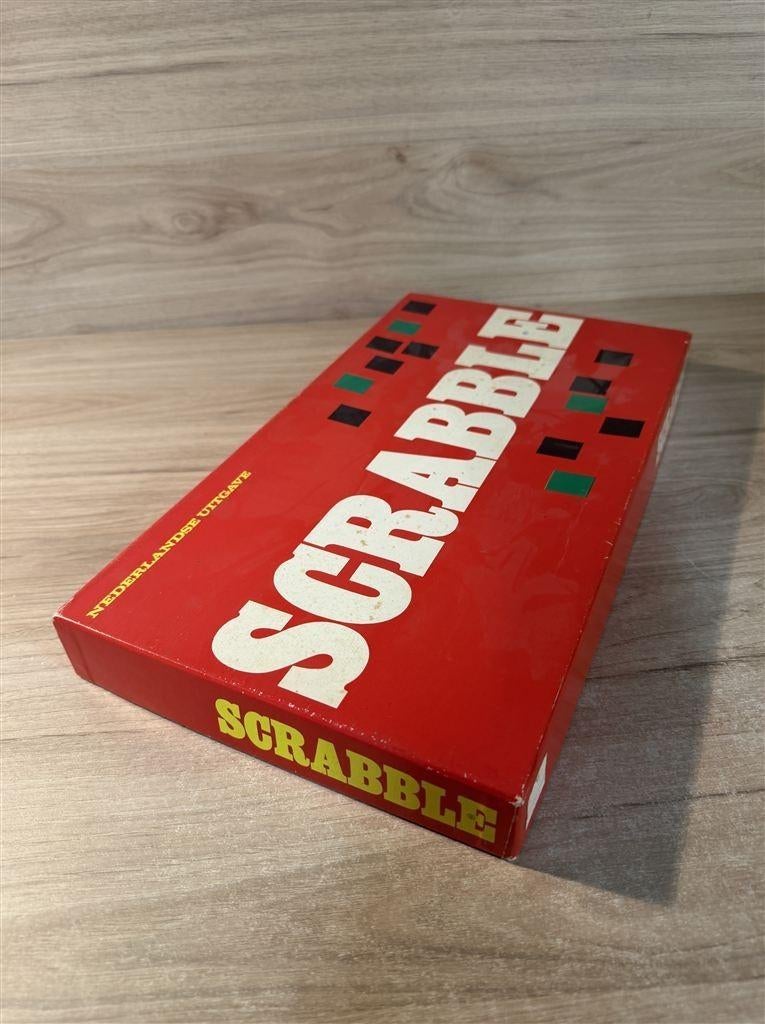 scrabble rode doos houten letters - s6476, Verzenden, Zo goed als nieuw