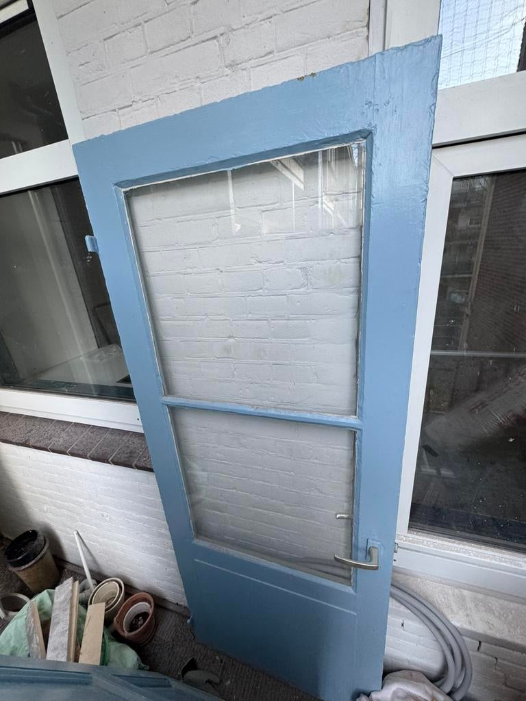 2 deuren, Doe-het-zelf en Verbouw, Deuren en Horren, Binnendeur, Ophalen of Verzenden, 200 tot 215 cm, Glas