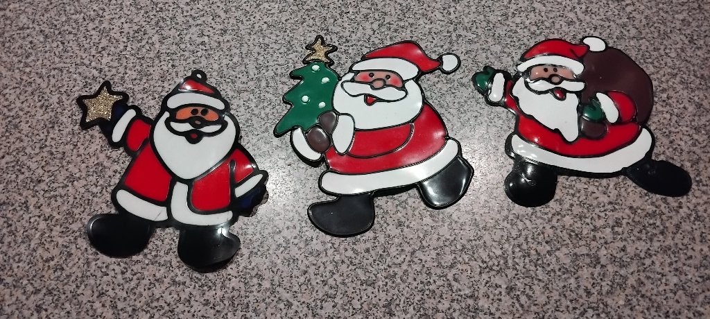 zelf klevende raam stickers kerstmannen, Ophalen of Verzenden, Gebruikt