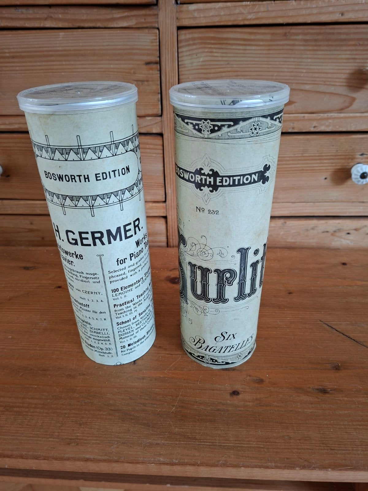 2 kokers, brocante sfeer, Ophalen of Verzenden, Wit