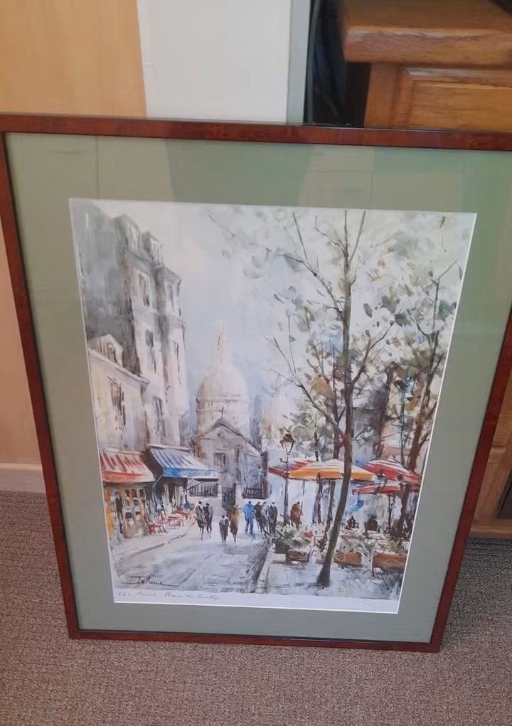Stadsgezicht Parijs: Sacré-Cœur in aquarel, Ophalen