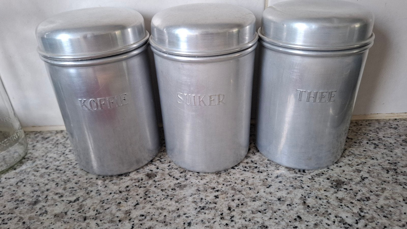 3 brocante blikken Berk kampen voorraadbussen koffie suiker, Ophalen of Verzenden, Gebruikt, Koffie, Overige merken