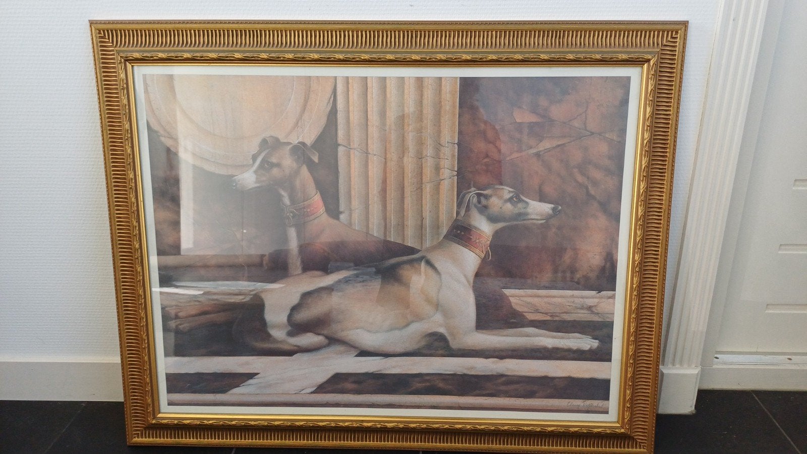 Schilderij windhonden, Ophalen