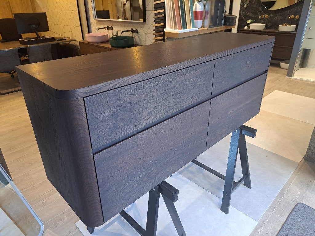 Son! Massief eiken houten badmeubel met ronde hoeken 160cm, Huis en Inrichting, Nieuw, Ophalen of Verzenden, Minder dan 100 cm
