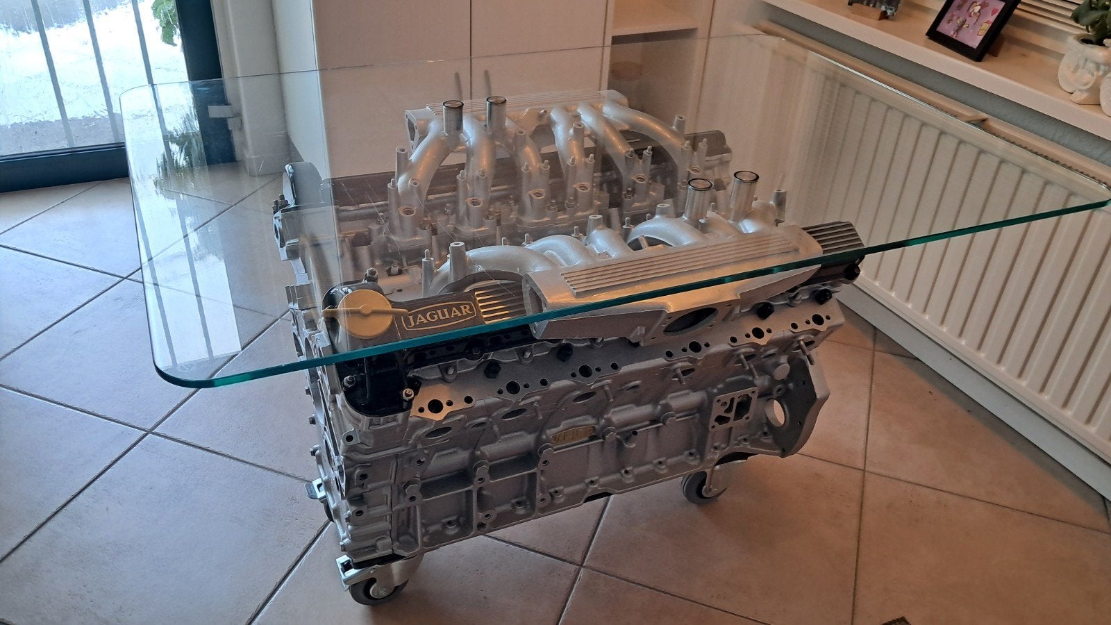 jaguar v12 motorblok koffietafel, salontafel, Ophalen, Zo goed als nieuw