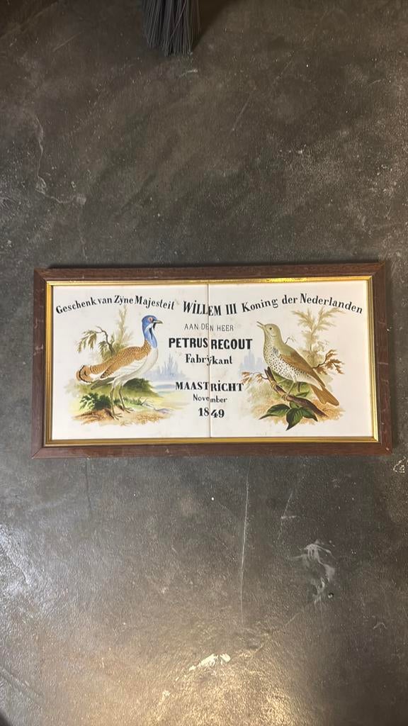 Mooie gedenktegels petrus regout, Ophalen of Verzenden