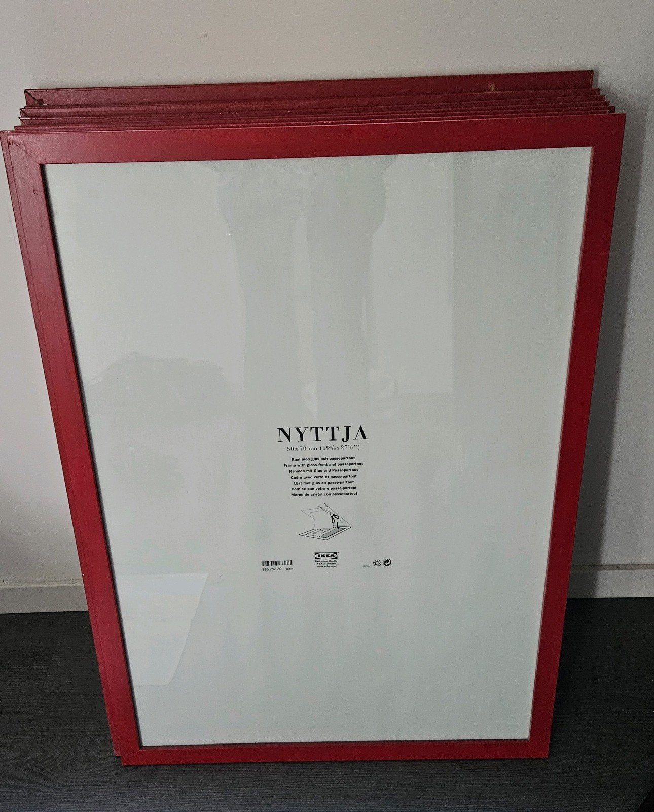 10 rode IKEA NYTTJA fotolijsten 50x70 cm, Ophalen of Verzenden
