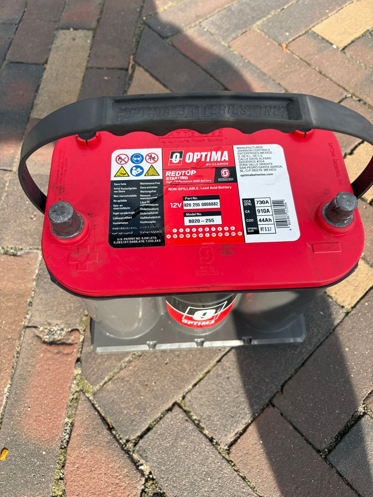 Optima Redtop Startaccu 12V 44Ah - Zo goed als nieuw, Gebruikt, Overige automerken