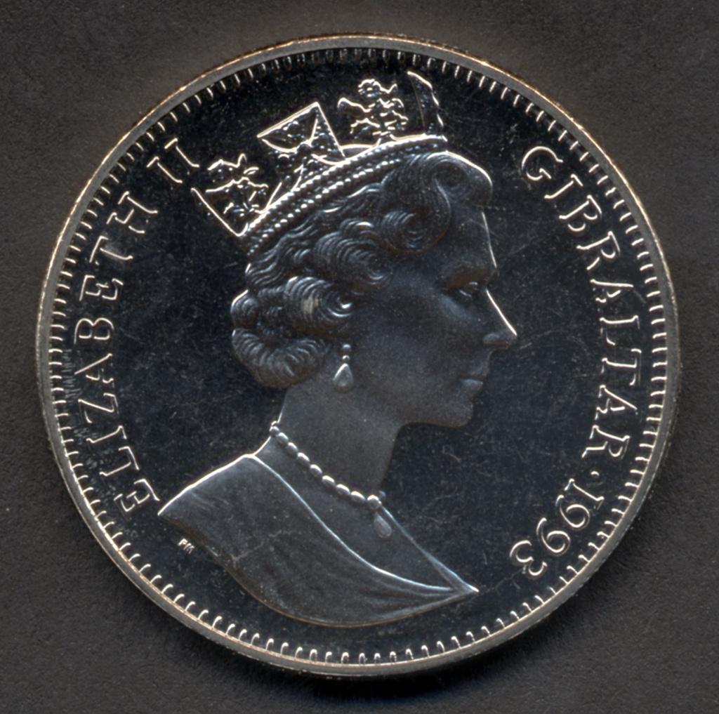 2.8 ECUs /Elizabeth II/ Gibraltar/ Eurotunnel/ 1993, Ophalen of Verzenden, Overige materialen, Buitenland
