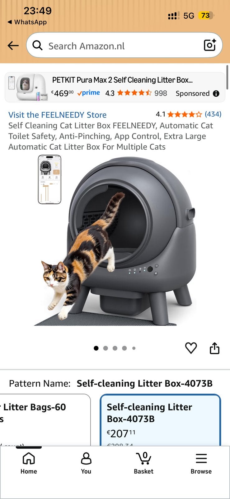 Automatische Zelfreinigende Kattenbak – Zo goed als nieuw, Dieren en Toebehoren, Kattenbakken, Ophalen, Zo goed als nieuw