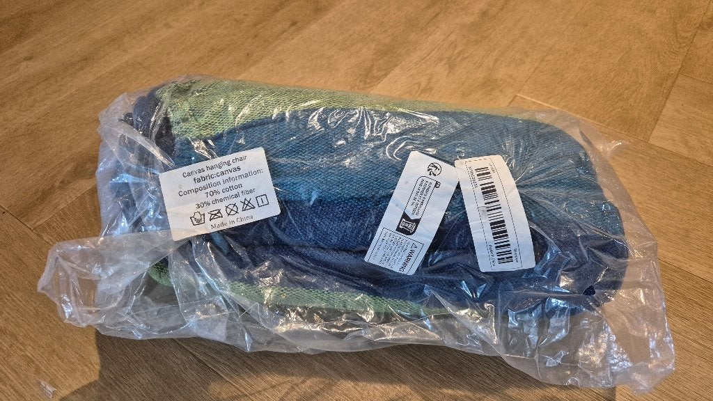 Nieuwe Canvas Hangstoel - Blauw/Groen, Ophalen of Verzenden, Nieuw, Overige typen