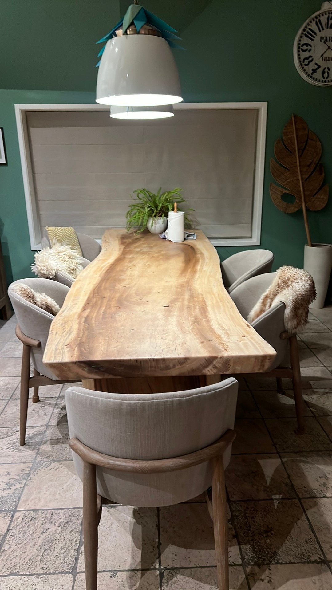 Robuuste Boomstamtafel 300 x 85 x 79, Huis en Inrichting, Ophalen, 200 cm of meer, 50 tot 100 cm, Zo goed als nieuw