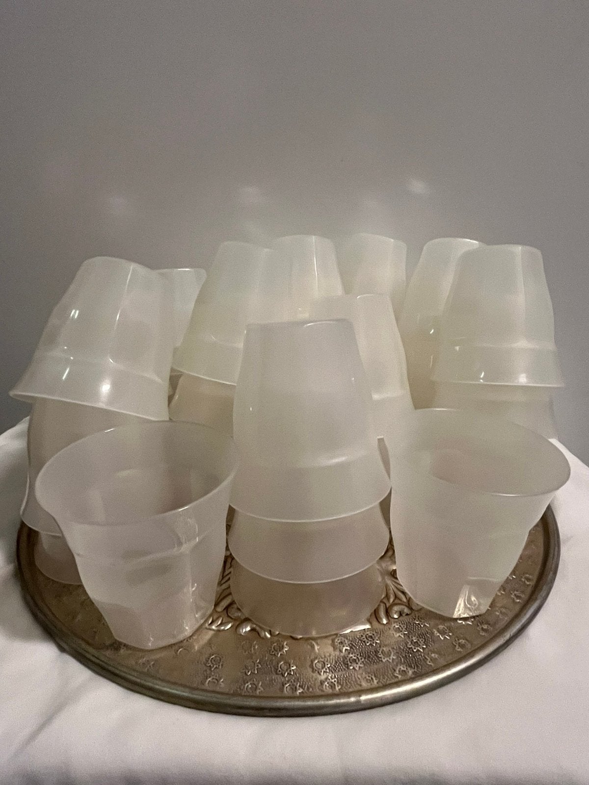 40 witte plastic drink bekers camping verjaardag, Ophalen, Overige materialen, Overige stijlen, Overige typen