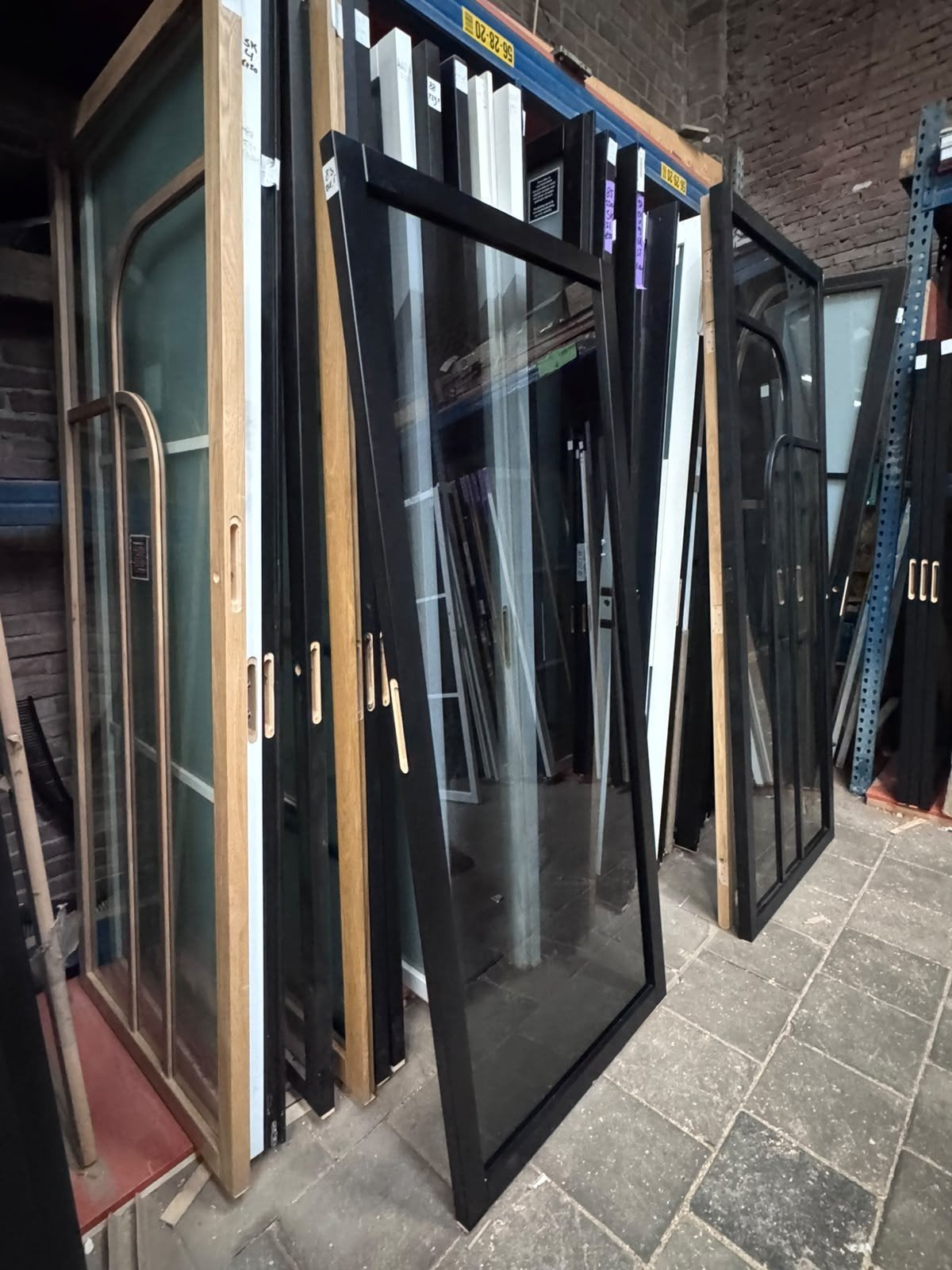 83x201,5cm binnendeur stomp zwart staallook rookglas SL19, Ophalen, ., Nieuw, .