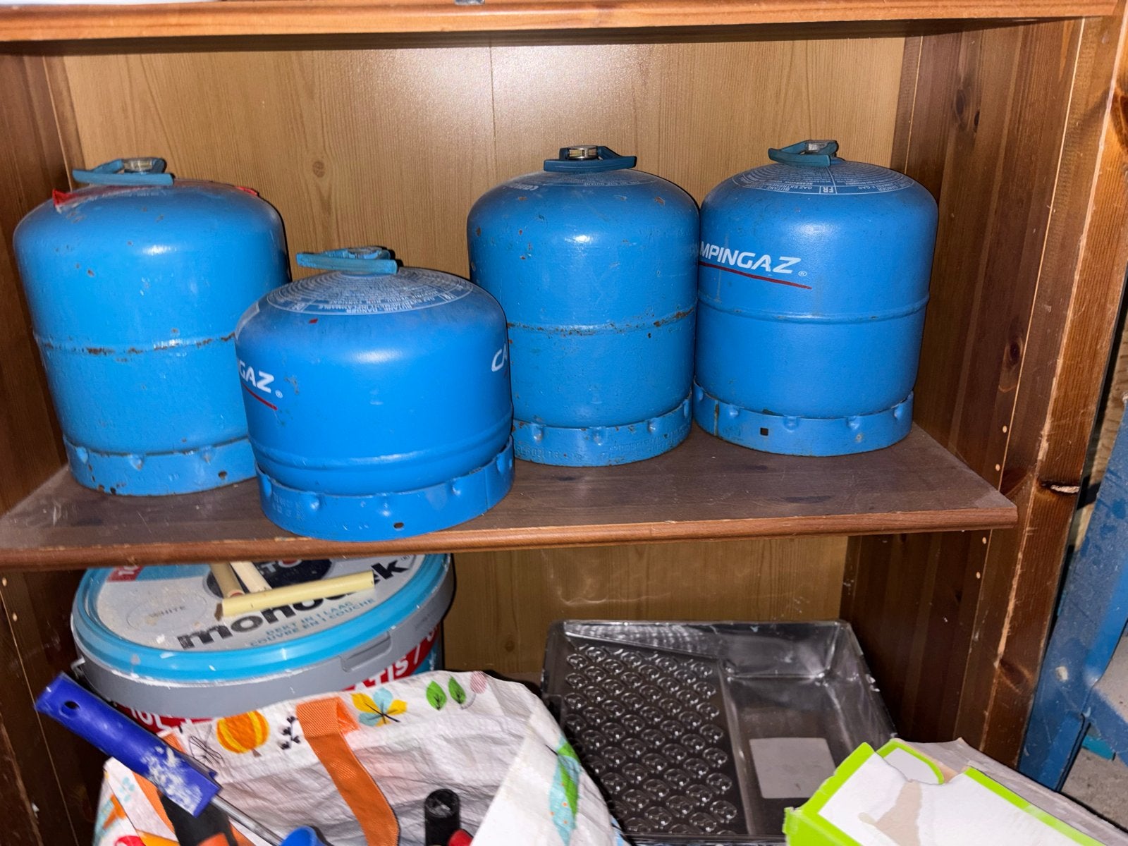 2 grote Campingaz gasflessen (niet vol), Ophalen, Gebruikt